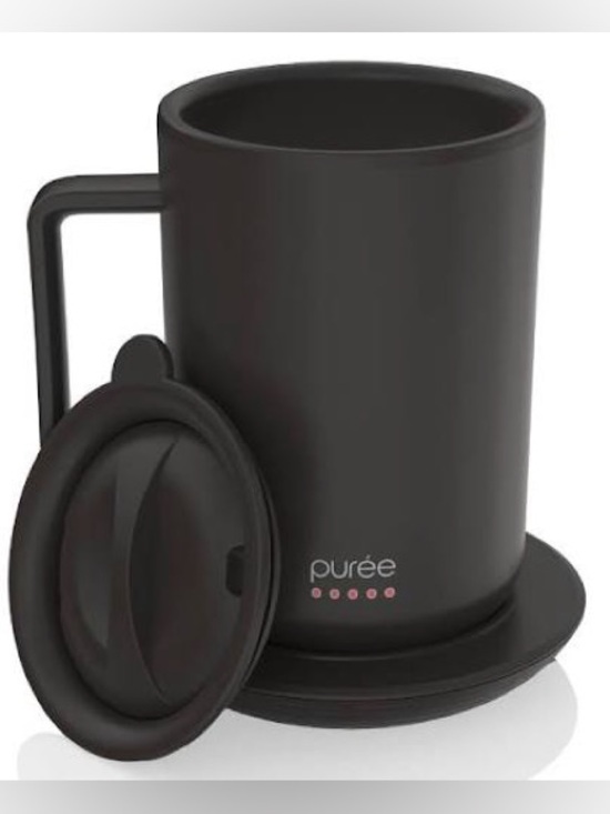 Puree Other - Tzumi Puree Warming Coffee Mug Stainless Steel Warmer Coaster and Lid Black